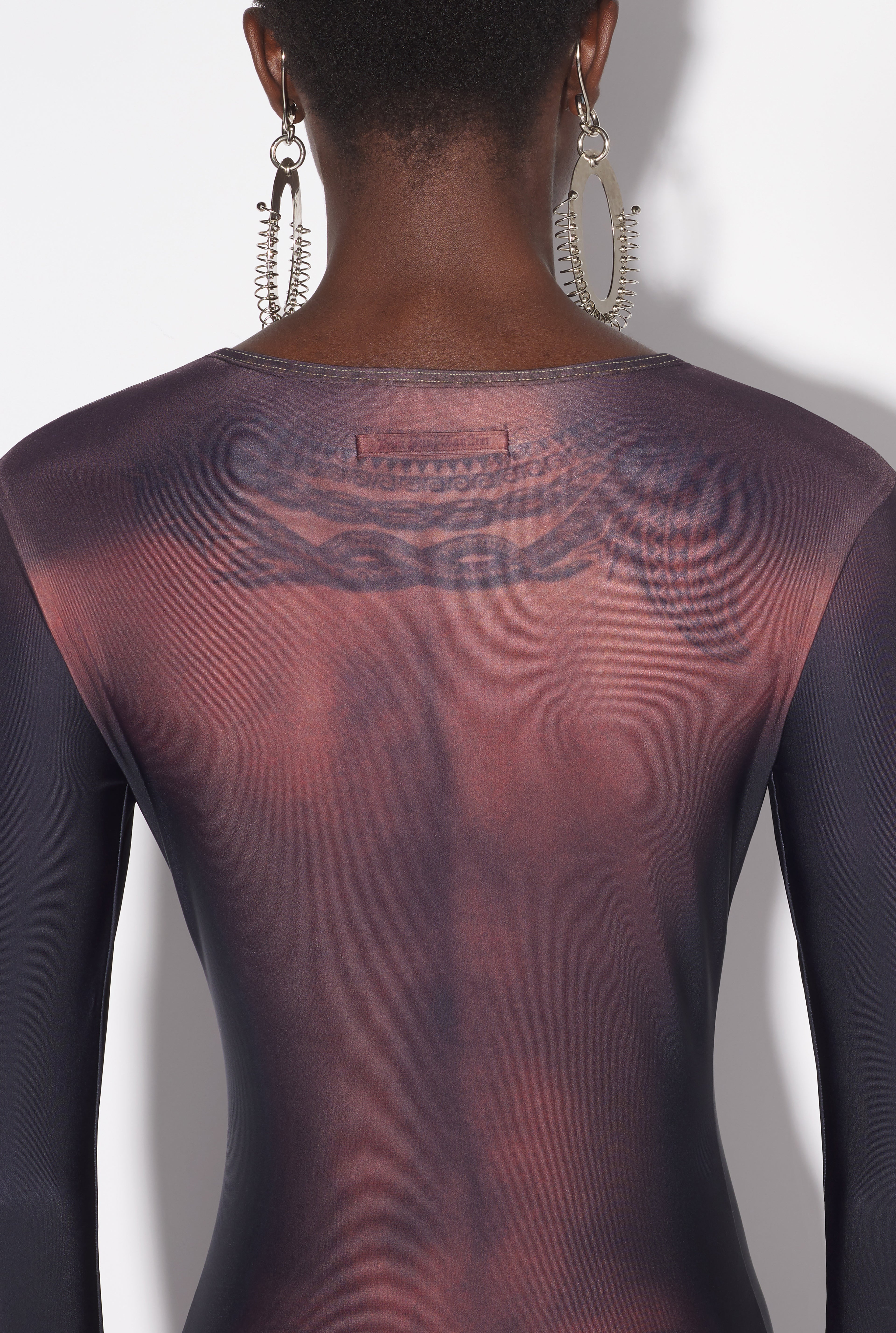 The Long Ebony Body Tattoo Dress