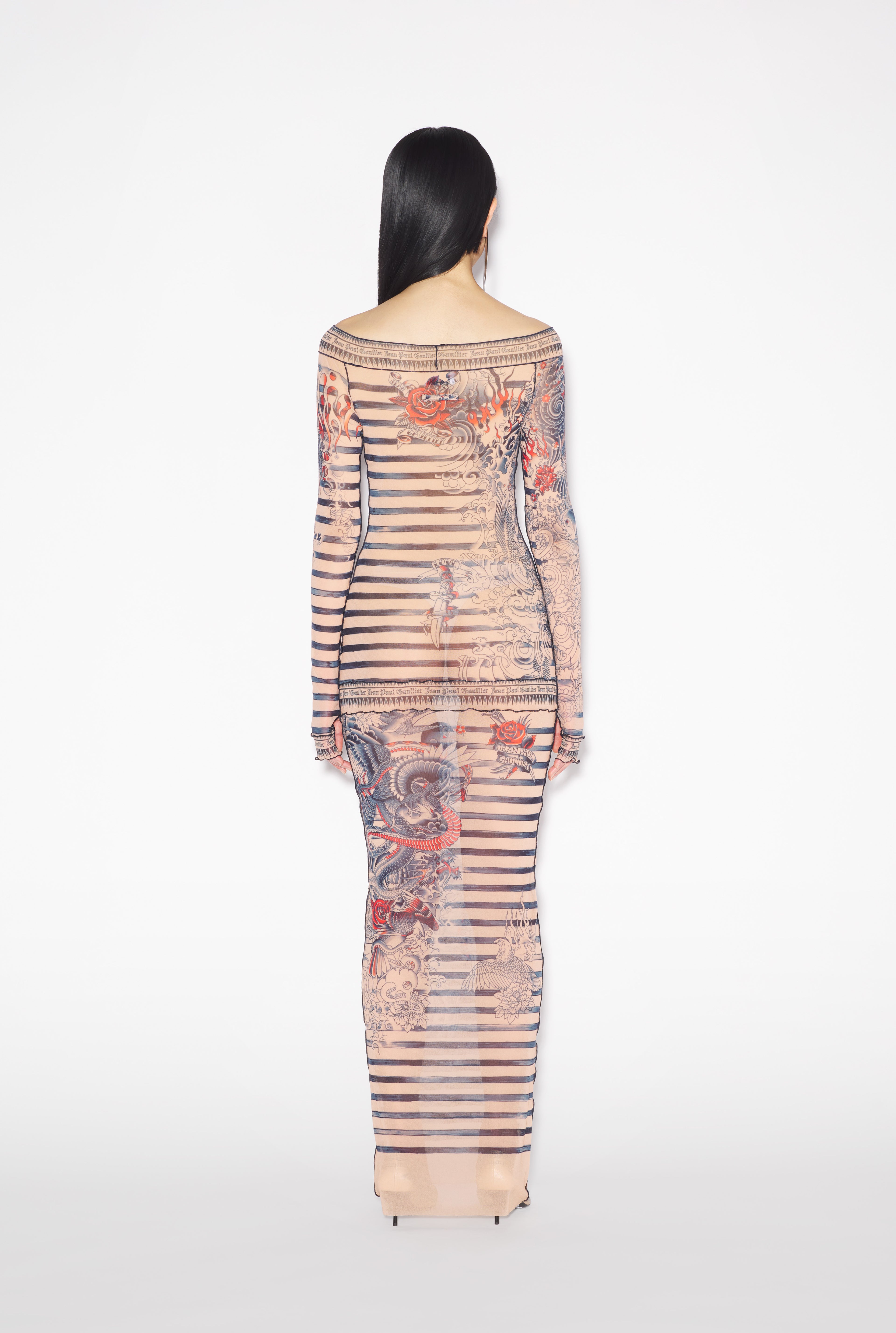 The Long Nude Sailor Tattoo Dress