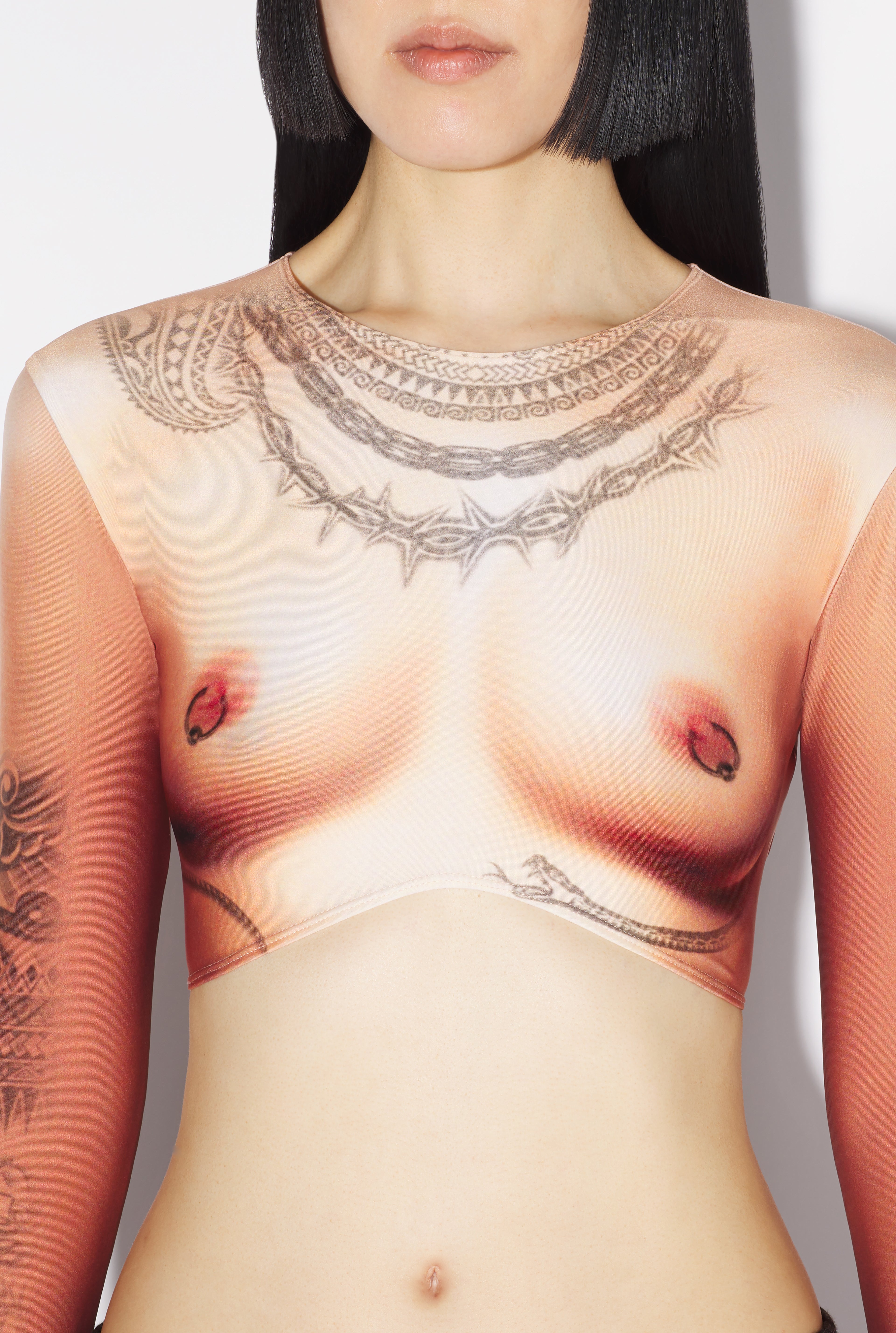 The Nude Body Tattoo Crop Top
