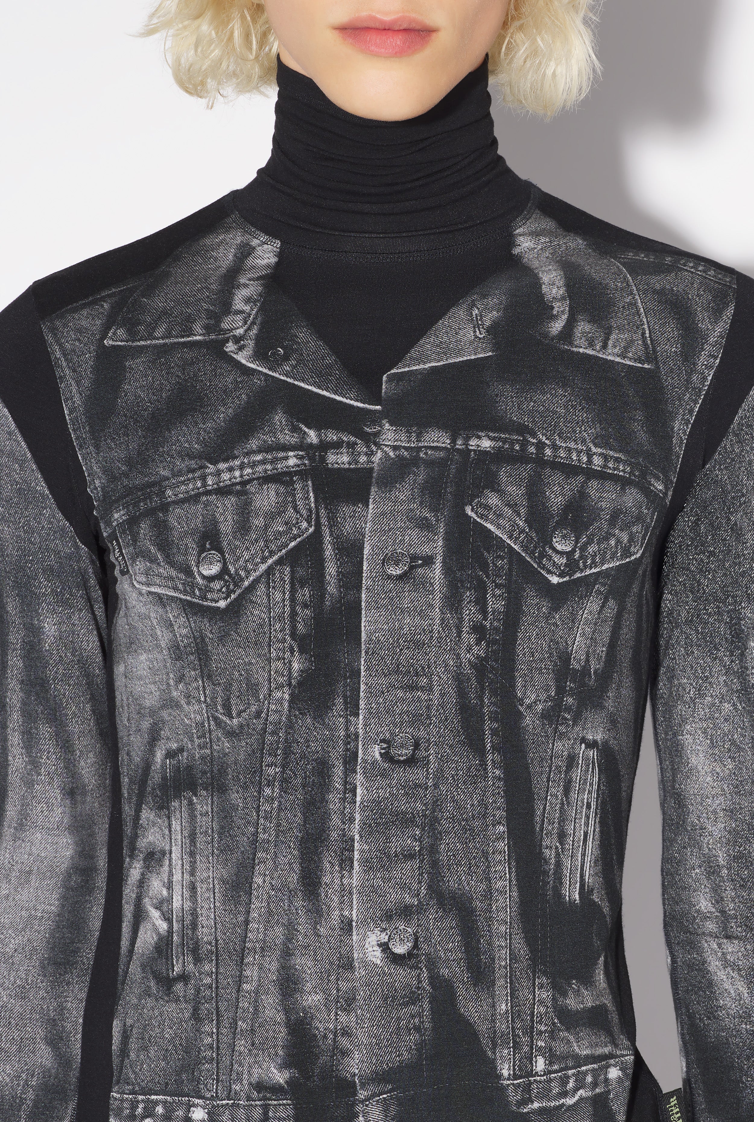 The Black Denim Trompe L’Oeil Top