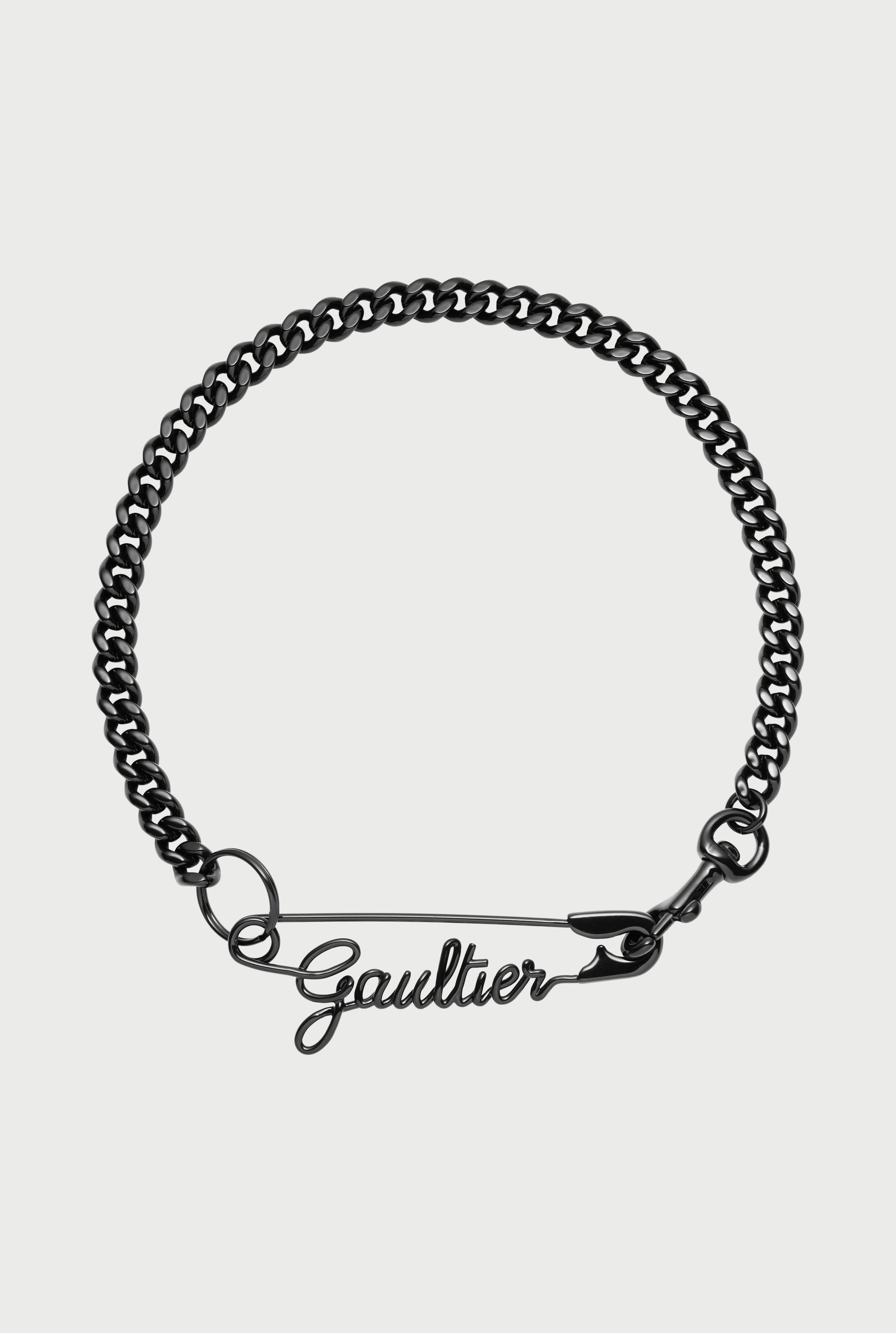 The Black Gaultier Safety Pin Necklace