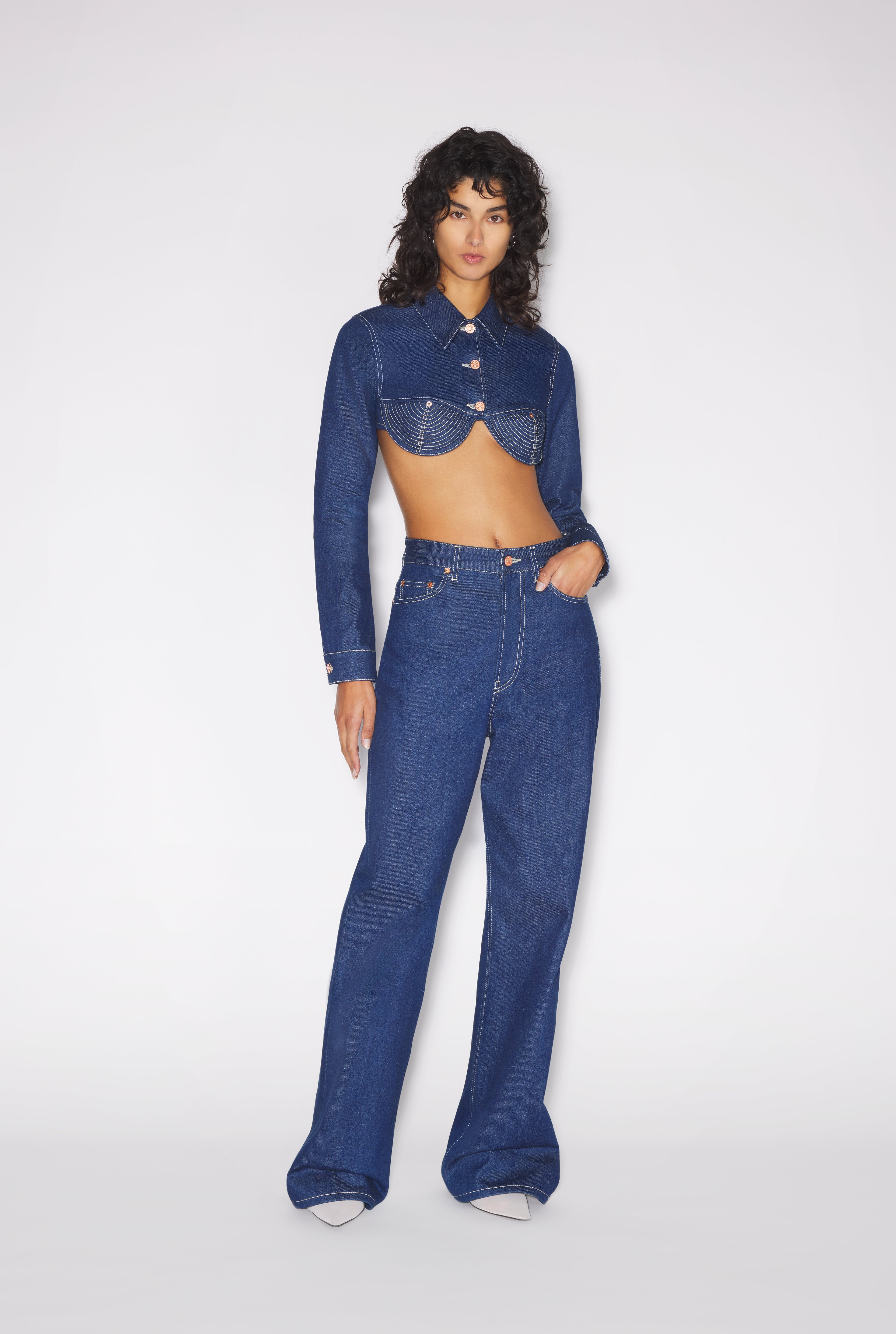 The Cropped Conical Denim Jacket
