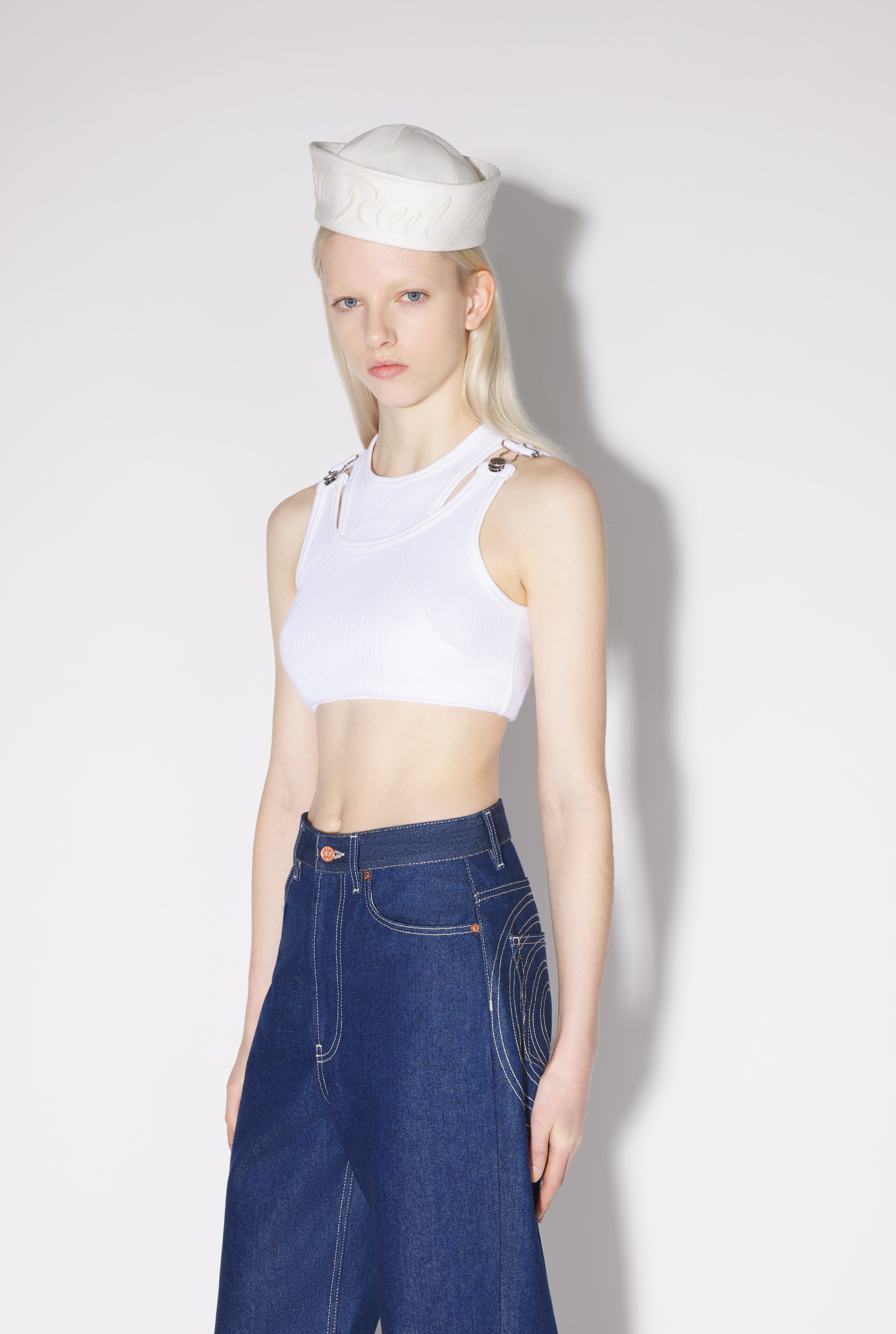 The White Strapped Crop Top