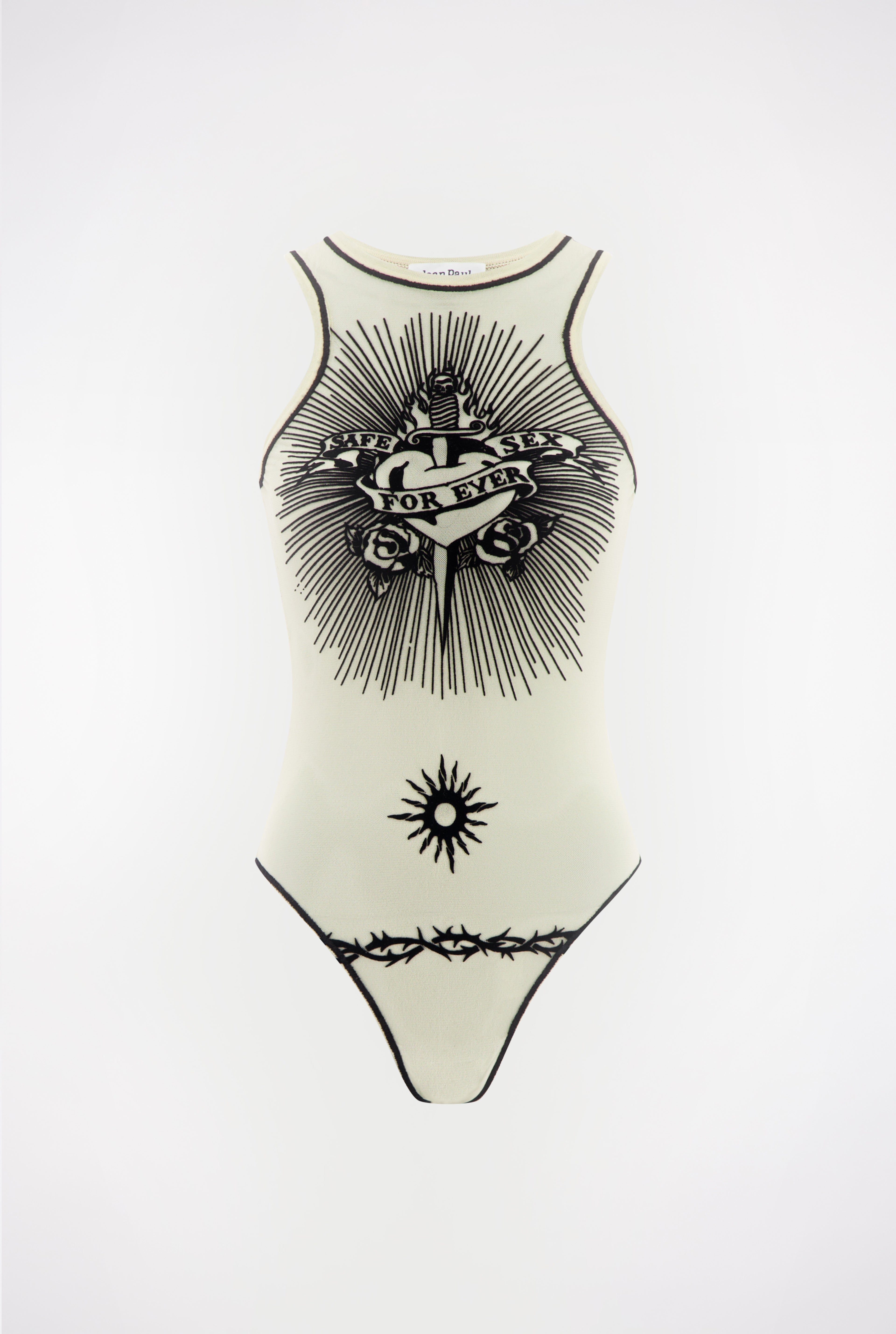 The White Safe Sex Tattoo Bodysuit