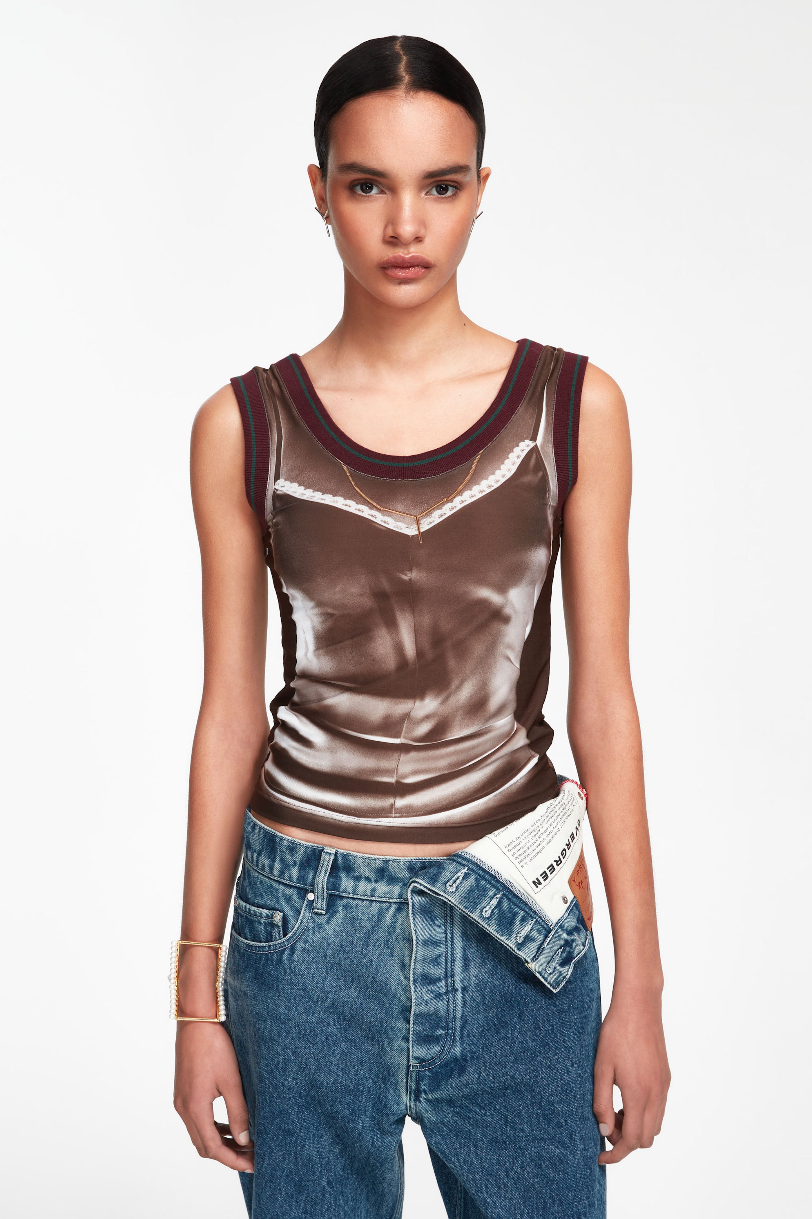 x Jean-Paul Gaultier Trompe L'oeil Lingerie Tank Top