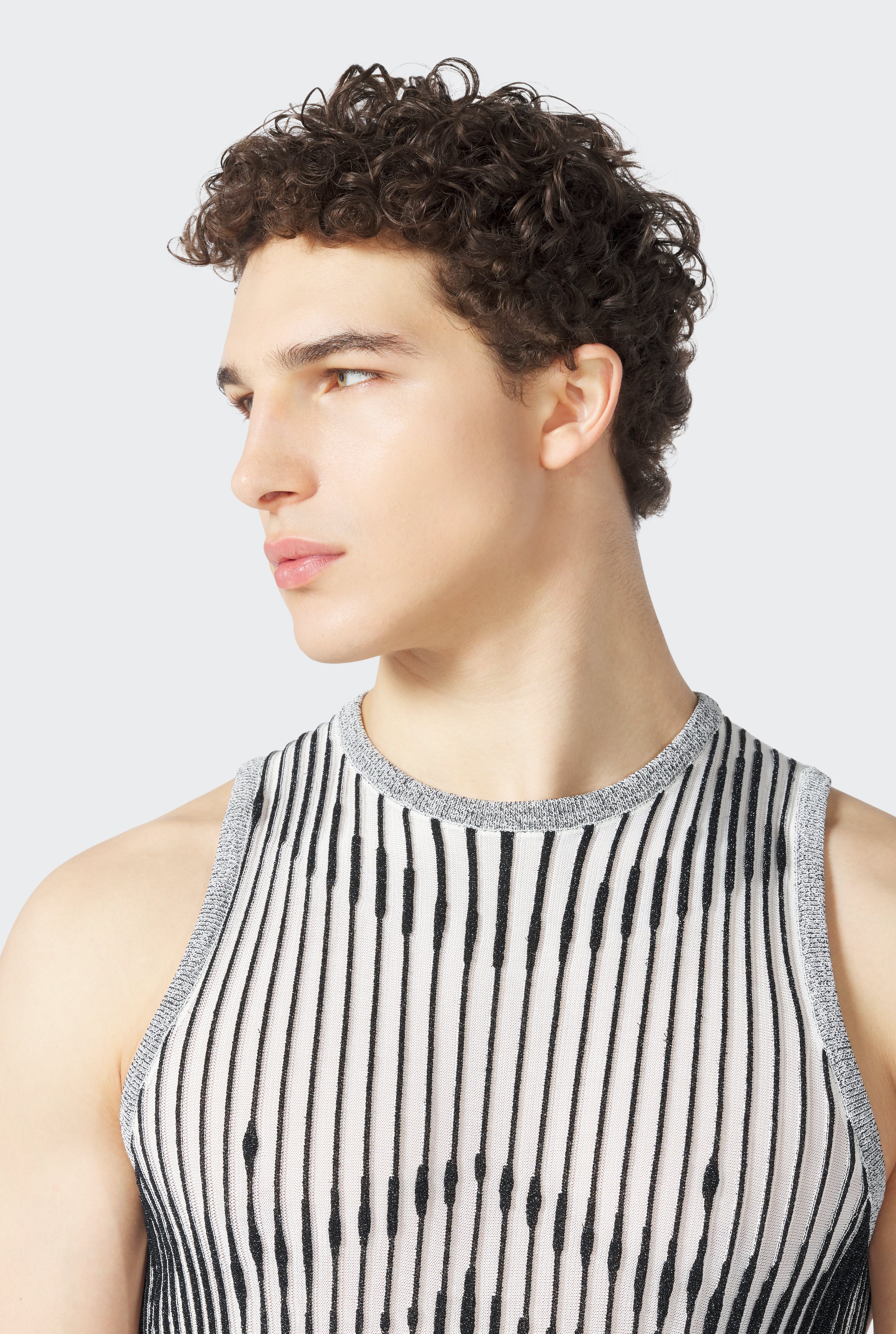 Jean Paul Gaultier – Crew Neck Trompe L'Œil Tank Top White