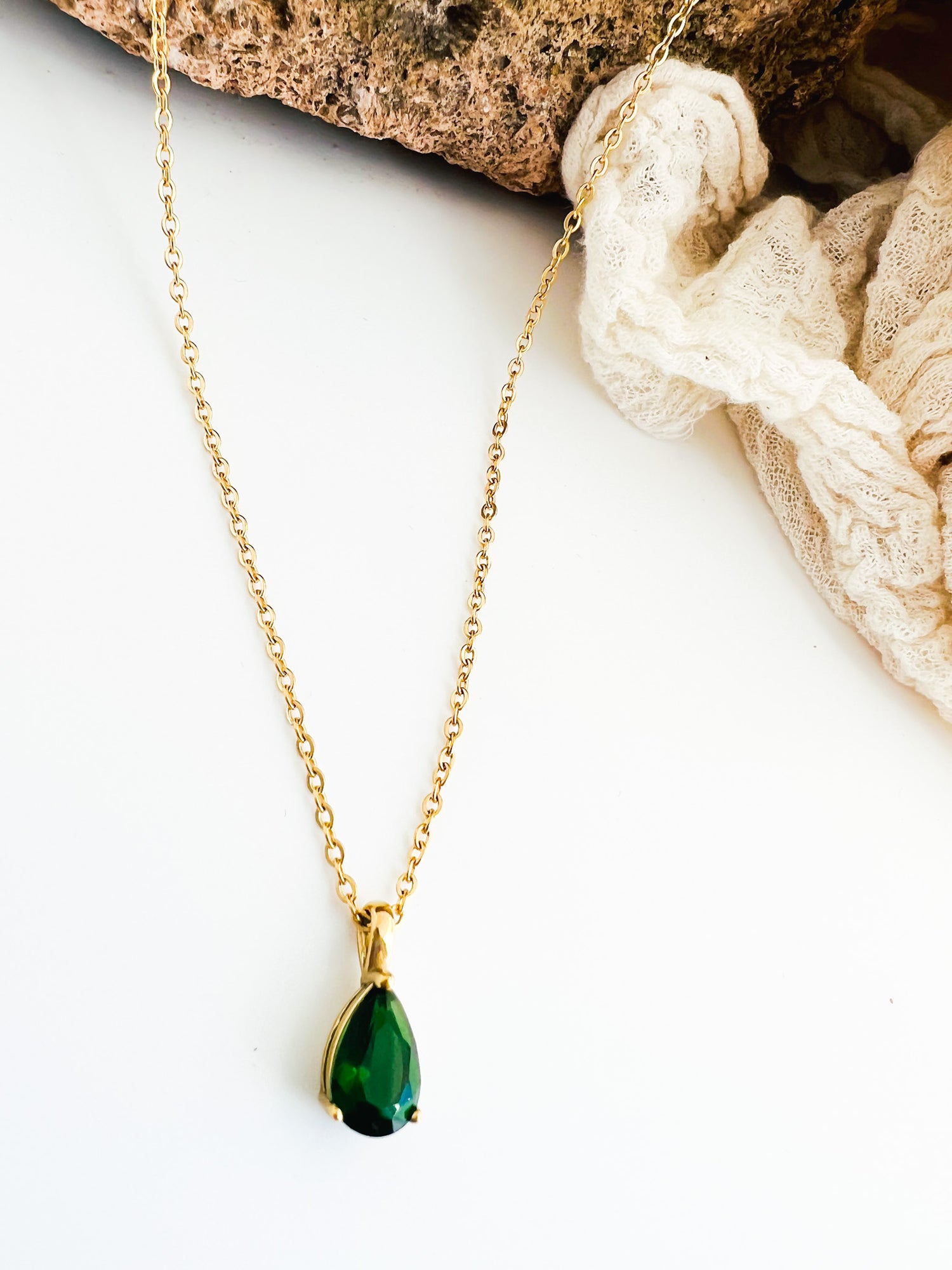 birthstone teardrop necklace