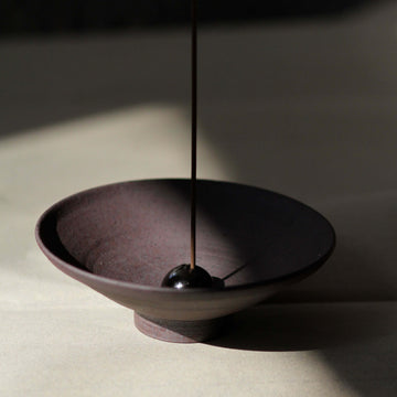 Incense Chalice in Terracotta ( earth & cloud ) Zen. Artisan Made