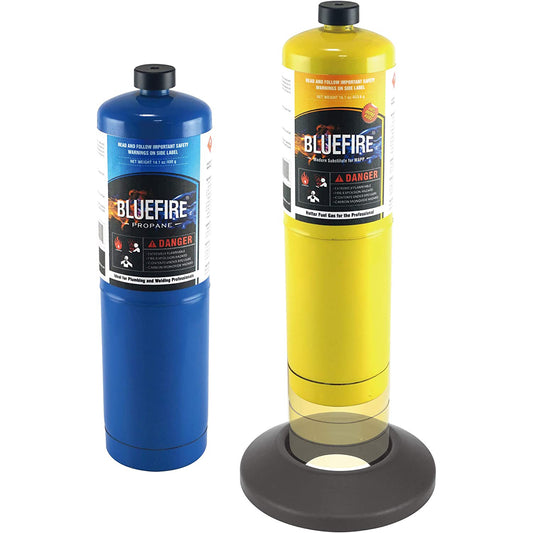 BLUEFIRE 2x Propane Camping Gas Fuel Cylinder Canister 16.4oz Tank 95% High  Purity