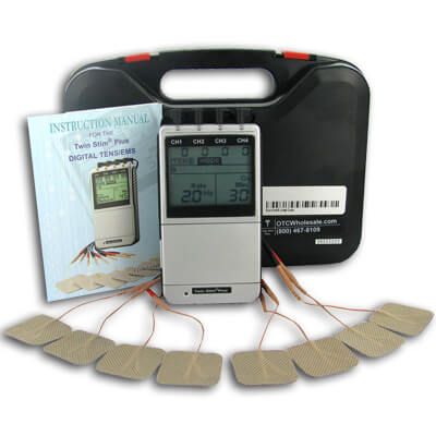 TENS Unit and EMS Combination Muscle Stimulator by Quad Stim Plus - 4  Channels for Pain Management - OTC Combo Device : : Health &  Personal Care