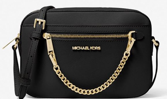 Michael Kors Daniela Large Saffiano Leather Crossbody Bag (black): Handbags