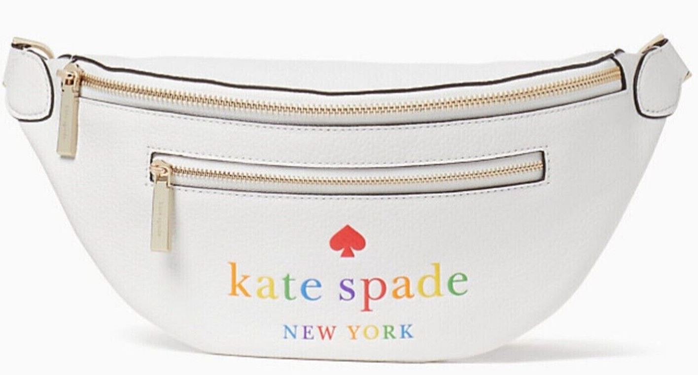 Kate Spade Leila Rainbow Pebbled Leather Belt Bag - White Dove – GFM PHL