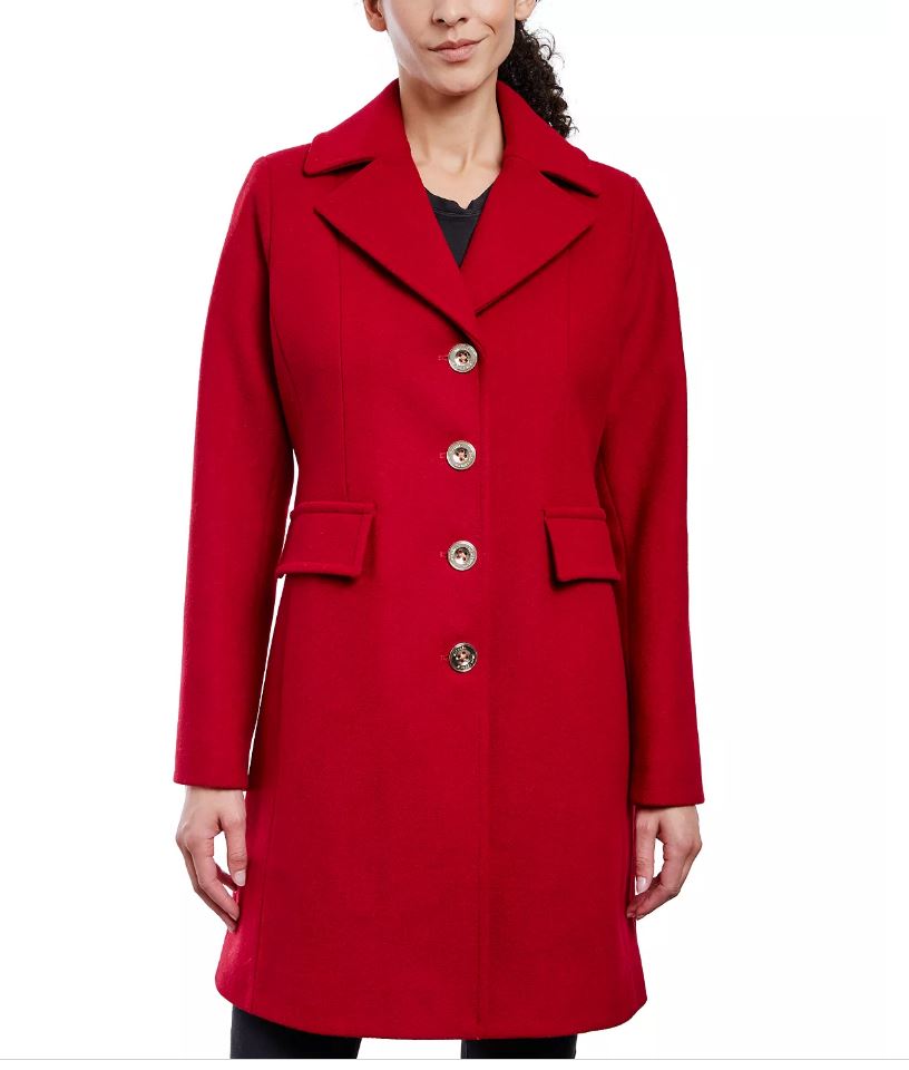 Michael Kors Women's Single-Breasted Walker Coat - Red Size L – GFM PHL