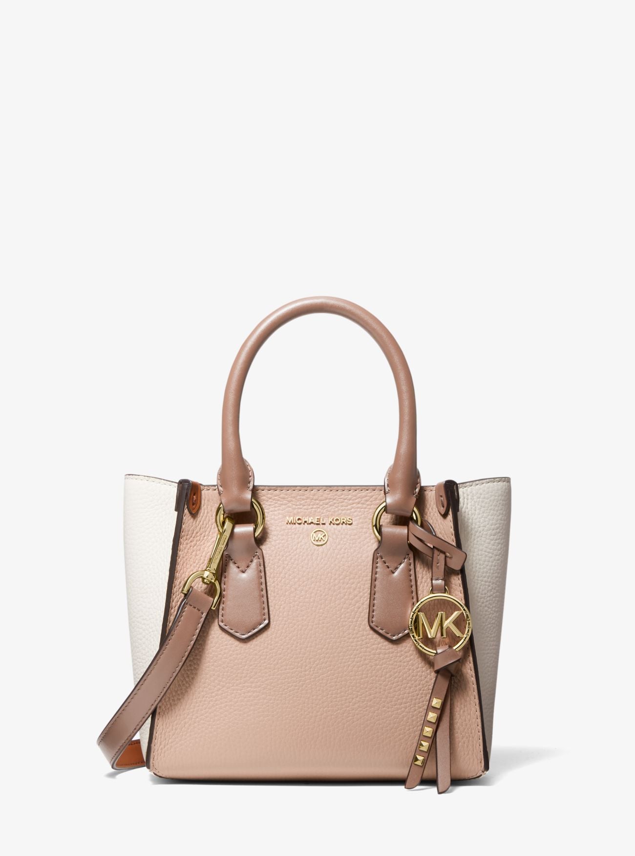 kris small pebbled leather satchel