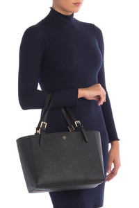 Tory Burch Emerson Small Top Zip Tote Black – GFM PHL