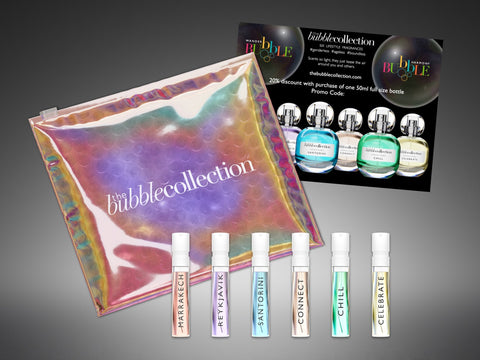 The Discovery Set by The Bubble Collection, retails for $28, comes with reusable bubble pouch and a 20% discount to be used towards the purchase of a full size bottle.