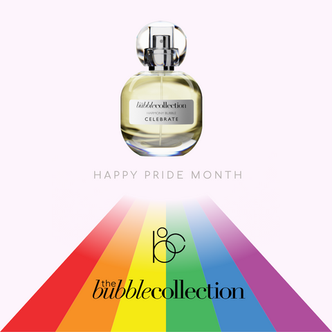 Celebrate, the unisex fragrance by The Bubble Collection, and the perfect scent to wear during pride month