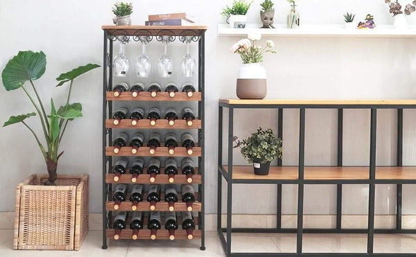 Freestanding Wine Rack 30 Bottles, 6 Tier