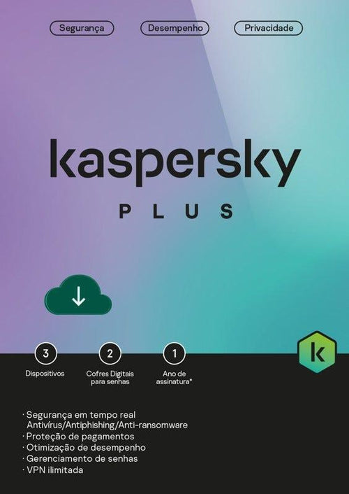 Antivírus Kaspersky Plus 10 dispositivos 1 ano ESD  - KL1042KDKFS