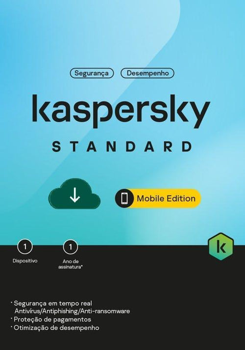 Antivírus Kaspersky Standard Mobile 1 dispositivo 1 ano - KL1048KDAFS