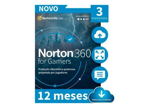 Antivírus Norton 360 Gamers - 3 dispositivos - 12 Meses ESD - 21415189