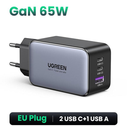 Carregador Rápido UGREEN 65W GaN Quick Charge 4.0 3.0 Type C PD USB