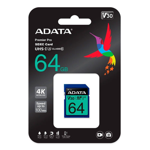 Cartão de Memória Adata 64GB - ASDX64GUI3V30SRI