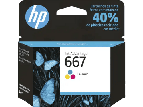 Cartucho de Tinta HP 667 Colorido 3YM78AB