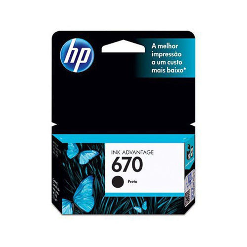 Cartucho de Tinta HP 670 Preto CZ113AB