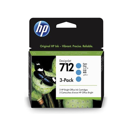 Cartucho de tinta HP 712 Ciano PLUK 29ml (3 unid) 3ED77A - 3