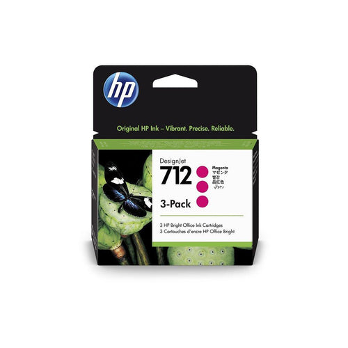 Cartucho de tinta HP 712 Magenta PLUK 29ml (3 unid) 3ED78A -