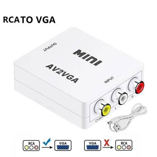 Conversor de Vídeo AV RCA CVBS para VGA VidLink c/ Cabo de Áudio 3,5mm