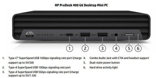 Desktop HP HPCM 400 G6 DM i5-10T 16GB 256GB W11P 61K68LA#AK4