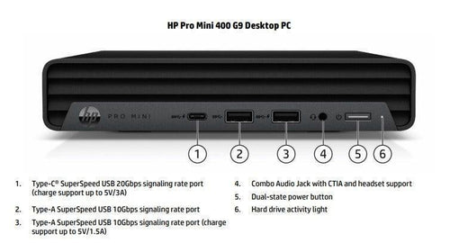 Desktop HP HPCM 400 G9 DM i3-12 8GB 256GB W11P 72S91LA#AK4
