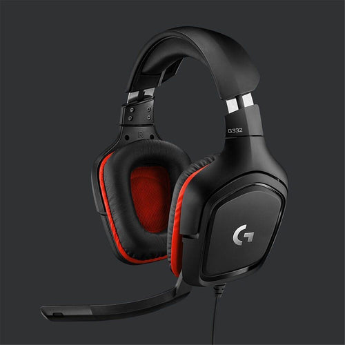 Headset Gamer Logitech G332 Preto e Vermelho - 981-000755