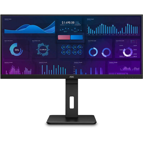 Monitor AOC Ultrawide IPS com Base Ajustável 34" - Q34P2/FG