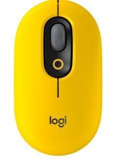 Mouse Logitech POP Amarelo e preto sem fio 910-006549-V
