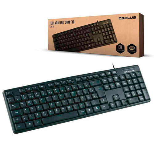 Teclado C3 Tech USB Black KB-15BK