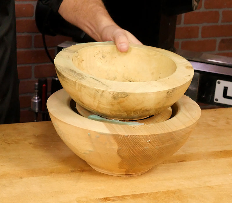 A stack of bowls coated with dried tree saver.