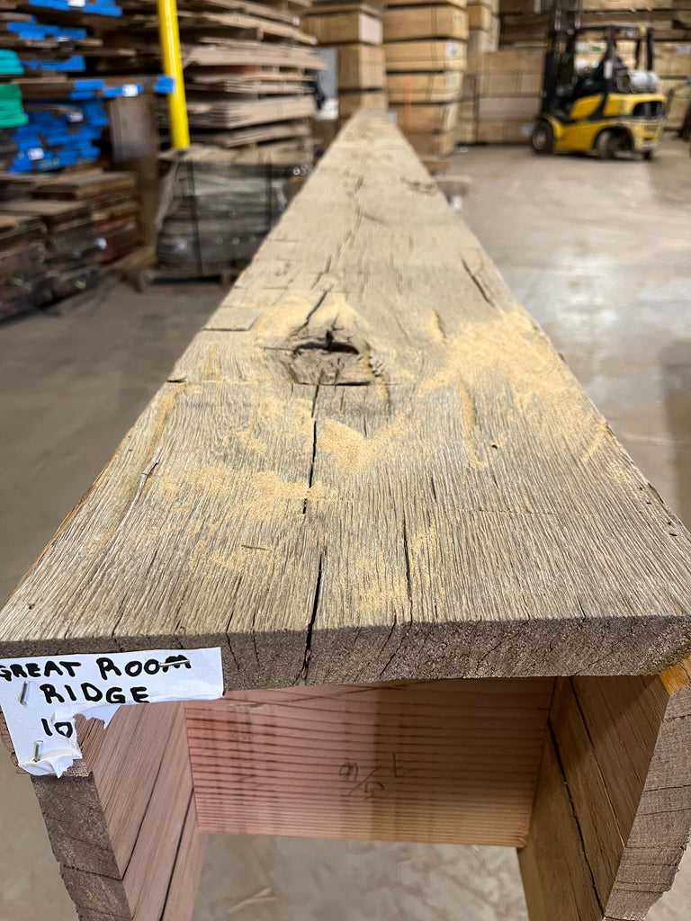 How a reclaimed hand hewn ceiling box beam is constructed