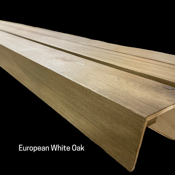 New Wood Box Beams like these made from European White Oak with a Custom Finish created in our onsite Finish Room