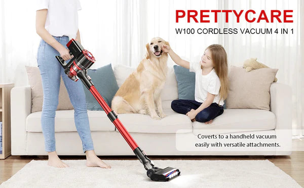 Prettycare Cordless Stick Vacuum Cleaner Lightweight for Carpet Floor Pet  Hair W200