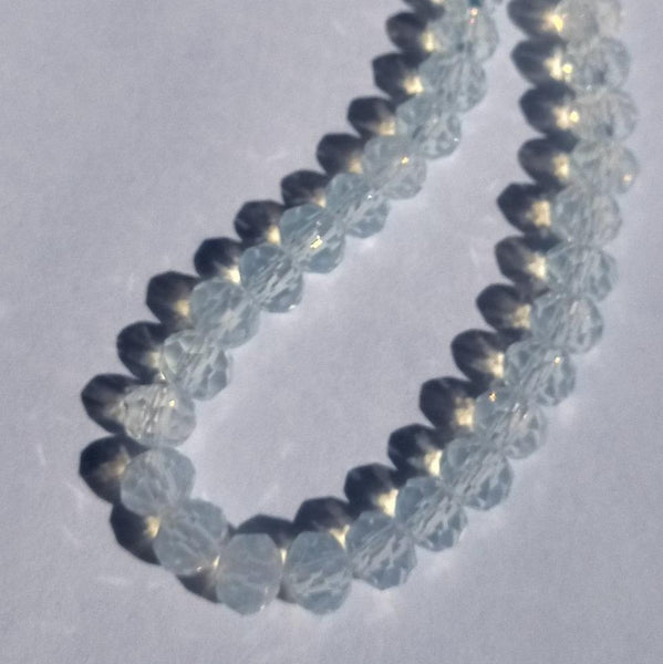 Chinese Crystal 100 Rondelle Beads 6mm X 4mm Color Jade Clear Opal - Krafts and Beads