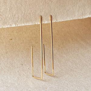 GoldFi/Faire - 18K GOLD FILLED RECTANGLE SHAPED EARRINGS - cannonvalleyspecialties