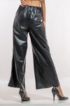 Black Leather Flared Pant