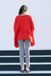 Red Marina Fabric Straight Top