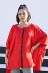 Red Marina Fabric Straight Top