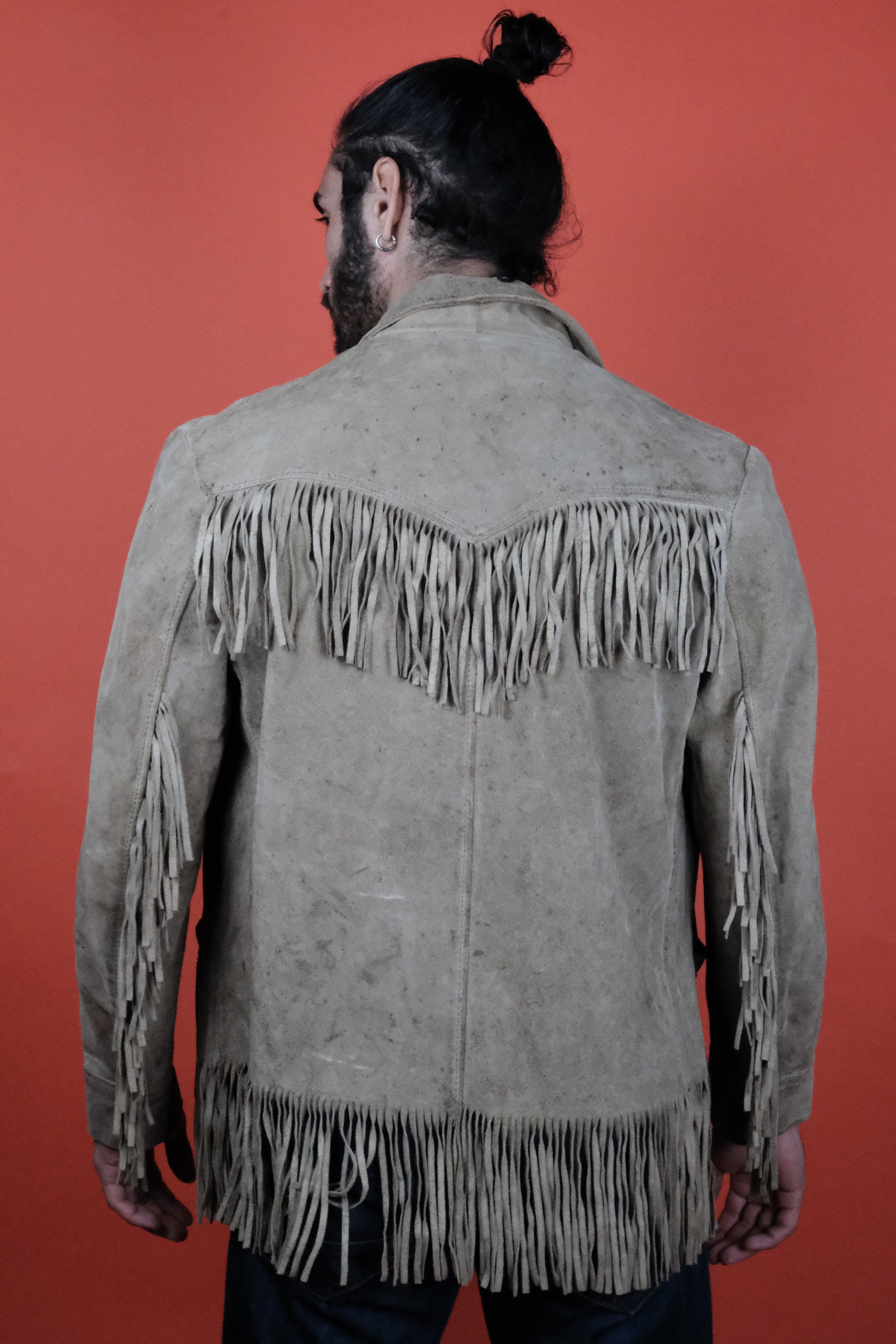 Fringe Suede Leather Jacket Made in USA 'M' ~ Vintage Store