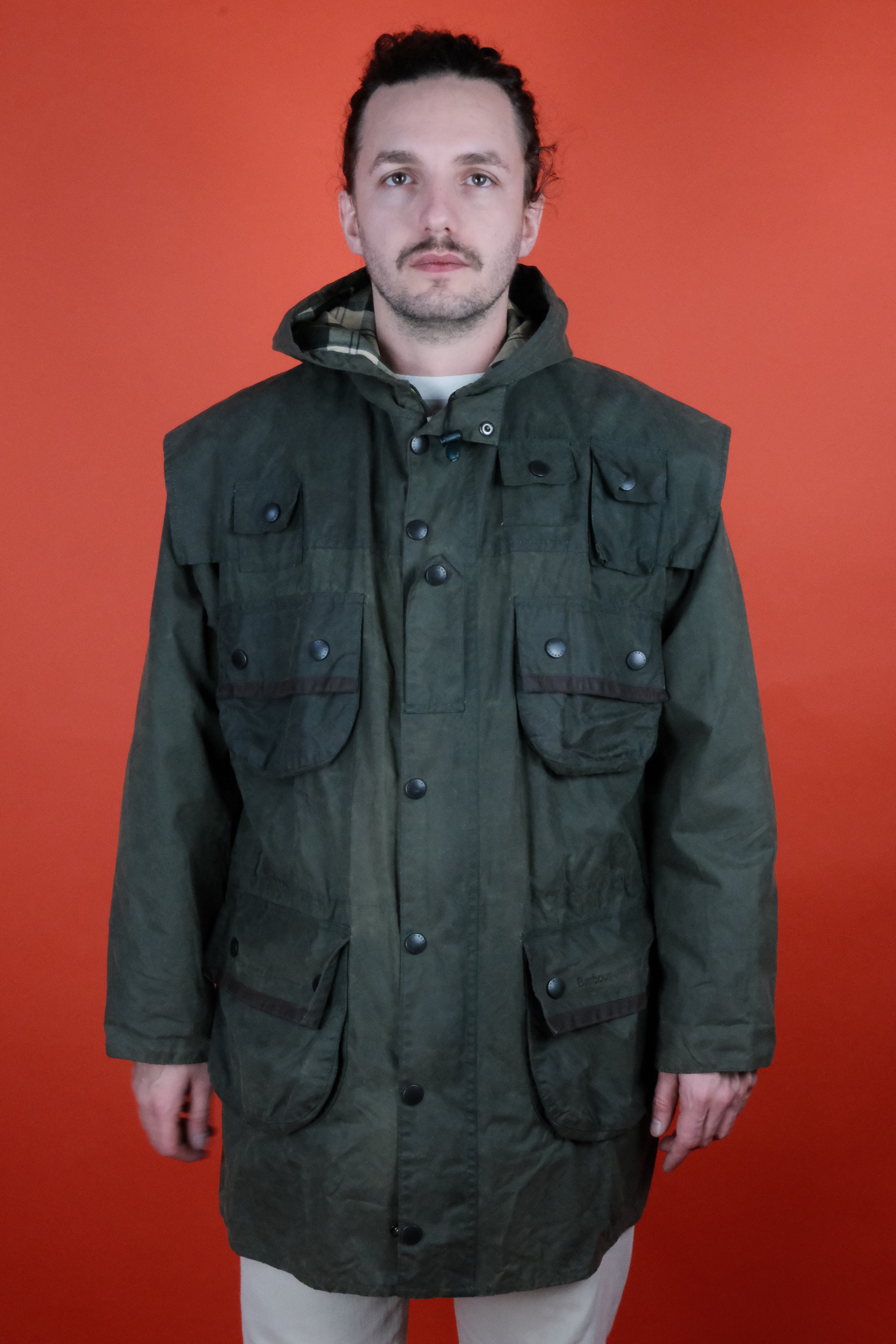 Barbour Wax Jacket 7 pockets w/ Hood 'L'