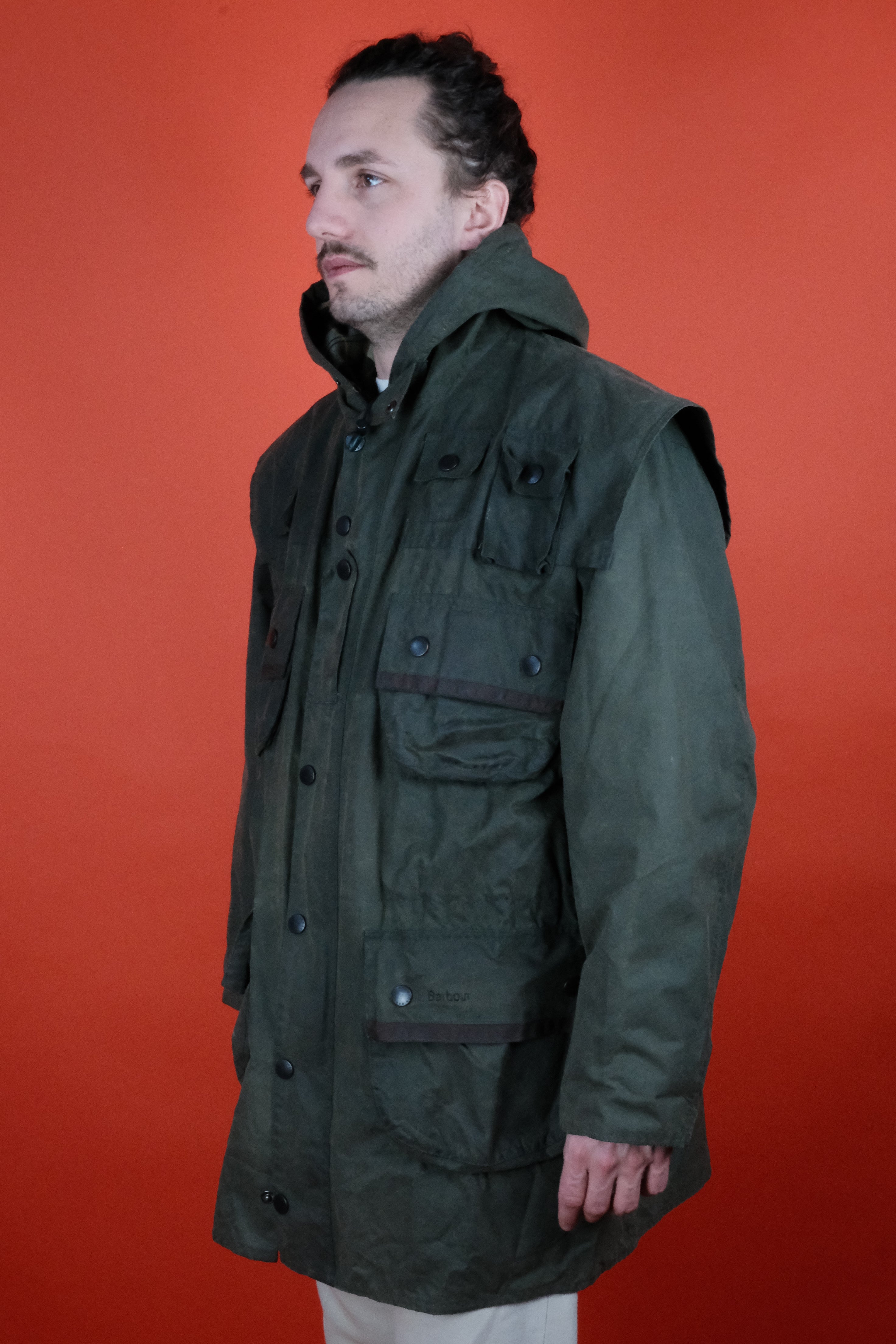 Barbour Wax Jacket 7 pockets w/ Hood 'L'